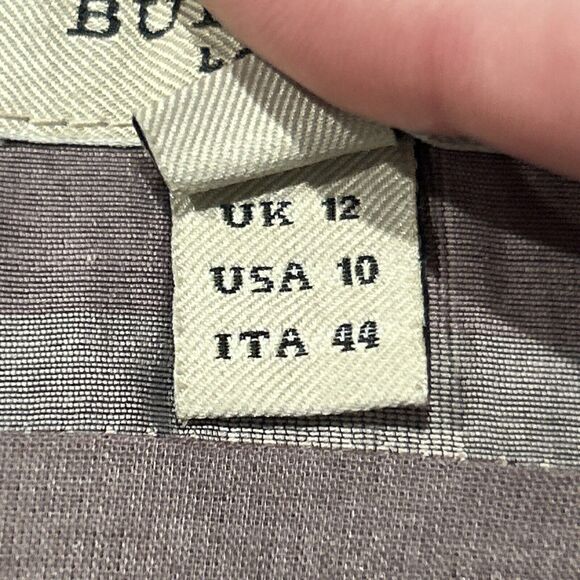 Burberry London Skirt Womens 10 Purple Gray Plaid Check Cotton Silk Blend Lined - Picture 3 of 6